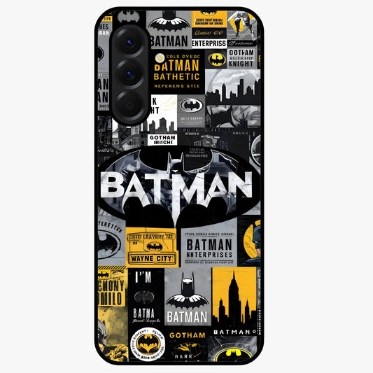Knight Gotham Rise Glass Case showing flat back view with dark hero inspired artwork and glossy glass finish.