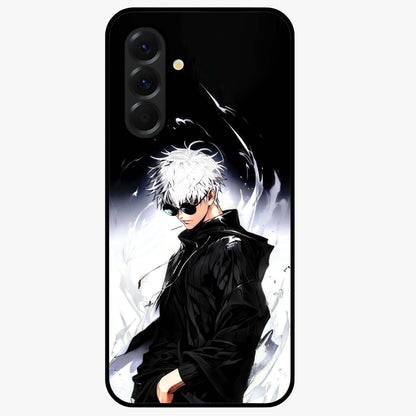 Limitless Shadow King Glass Case showing flat back view with powerful shadow warrior artwork and glossy glass finish.