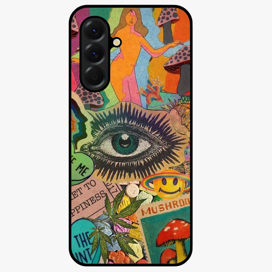 Mystic Eye Wonderland Glass Case showing flat back view with mystical eye themed artwork and glossy glass finish.