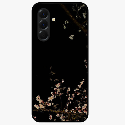 Petal Moon Light With Custom Name Glass Case showing flat back view with floral moonlight artwork and personalized name design.