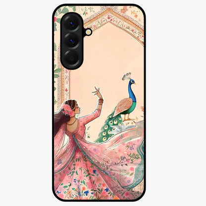 Royal Grace Muse Glass Case showing flat back view with elegant artistic artwork and glossy glass finish.