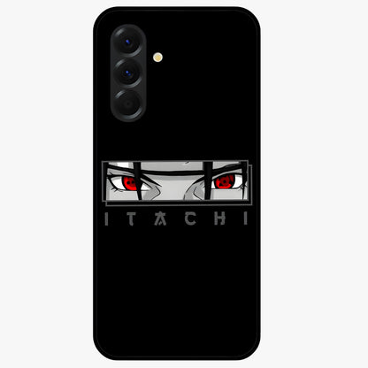 Scarlet Gaze Dominance Glass Case showing flat back view with striking red themed artwork and glossy glass finish.