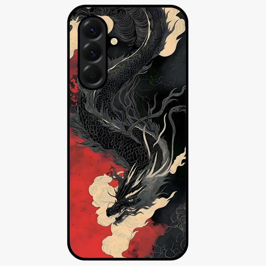 Shadow Dragon Fury Glass Case showing flat back view with fierce dragon artwork and glossy glass finish.