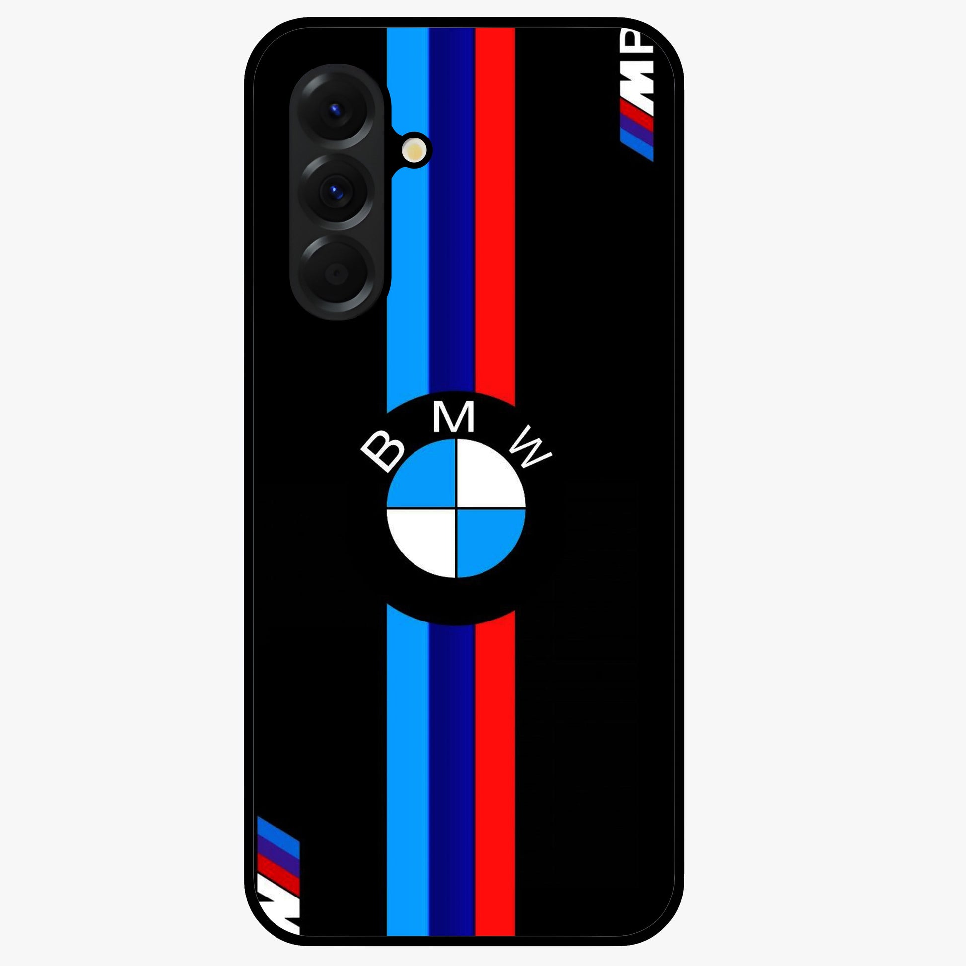 Turbo BMW Beast Glass Case showing flat back view with high performance sports car artwork and glossy glass finish.