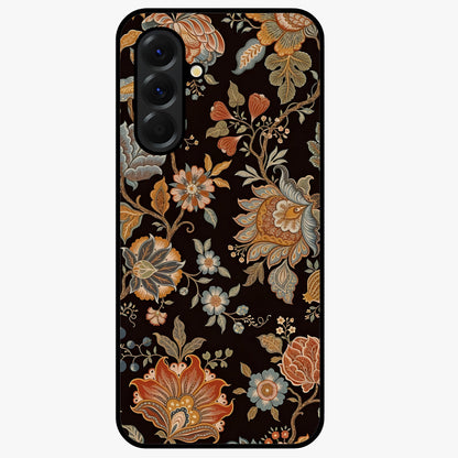 Vintage Floral Dream Glass Case showing flat back view with classic floral artwork and glossy glass finish.