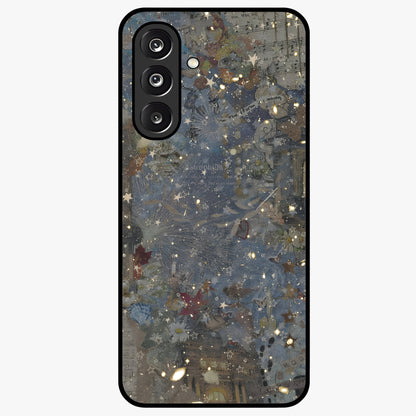 Aesthetic Astrolophia Glass Case showing flat back view with dreamy aesthetic design and glossy glass finish.