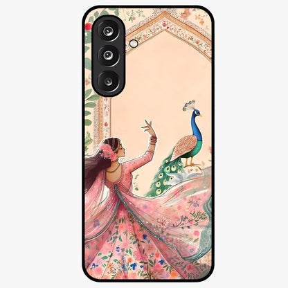 Royal Grace Muse Glass Case showing flat back view with elegant artistic artwork and glossy glass finish.