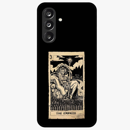 The Empress Glass Case showing flat back view with regal feminine artwork and glossy glass finish.