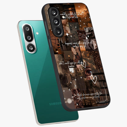 Bittersweet Aesthetic Chaos Glass Case displayed in angled mockup highlighting expressive abstract artwork and edgy aesthetic theme.