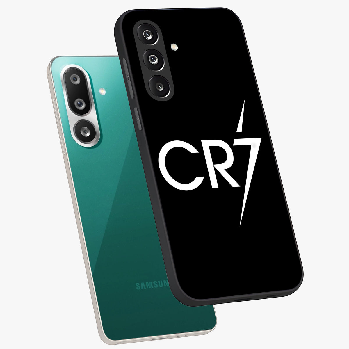 Cr7 Elite Strike Glass Case displayed in angled mockup highlighting powerful sports graphic with bold athletic theme.