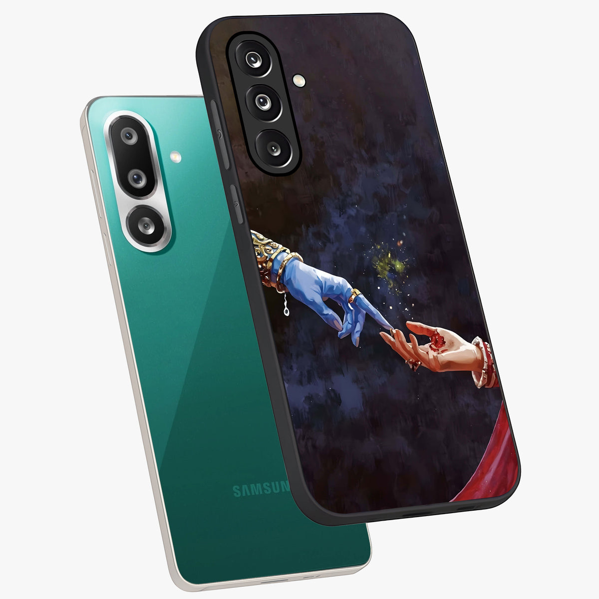 Divine Touch Eternal Glass Case displayed in angled mockup highlighting elegant divine inspired design with calm aesthetic style.