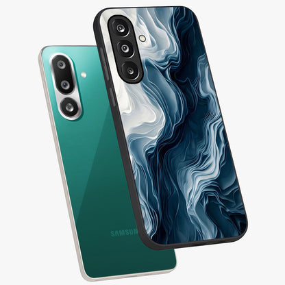 Ethereal Paper Marble Glass Case displayed in angled mockup highlighting elegant marble pattern with modern aesthetic style.