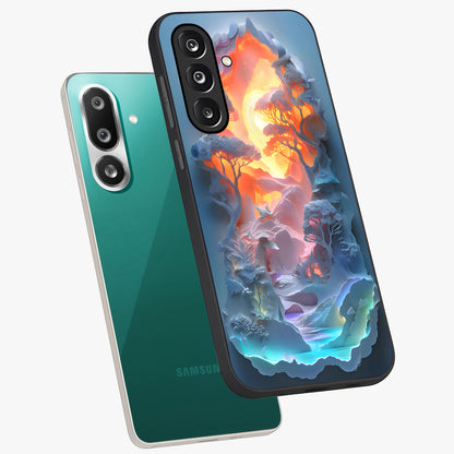 Glow Forest Portal Glass Case displayed in angled mockup highlighting mystical forest design with magical glowing aesthetic.