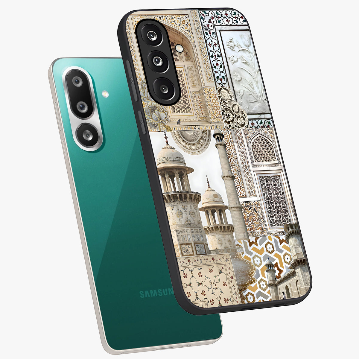 Mughal Marble Legacy Glass Case displayed in angled mockup highlighting elegant heritage marble artwork with royal aesthetic.