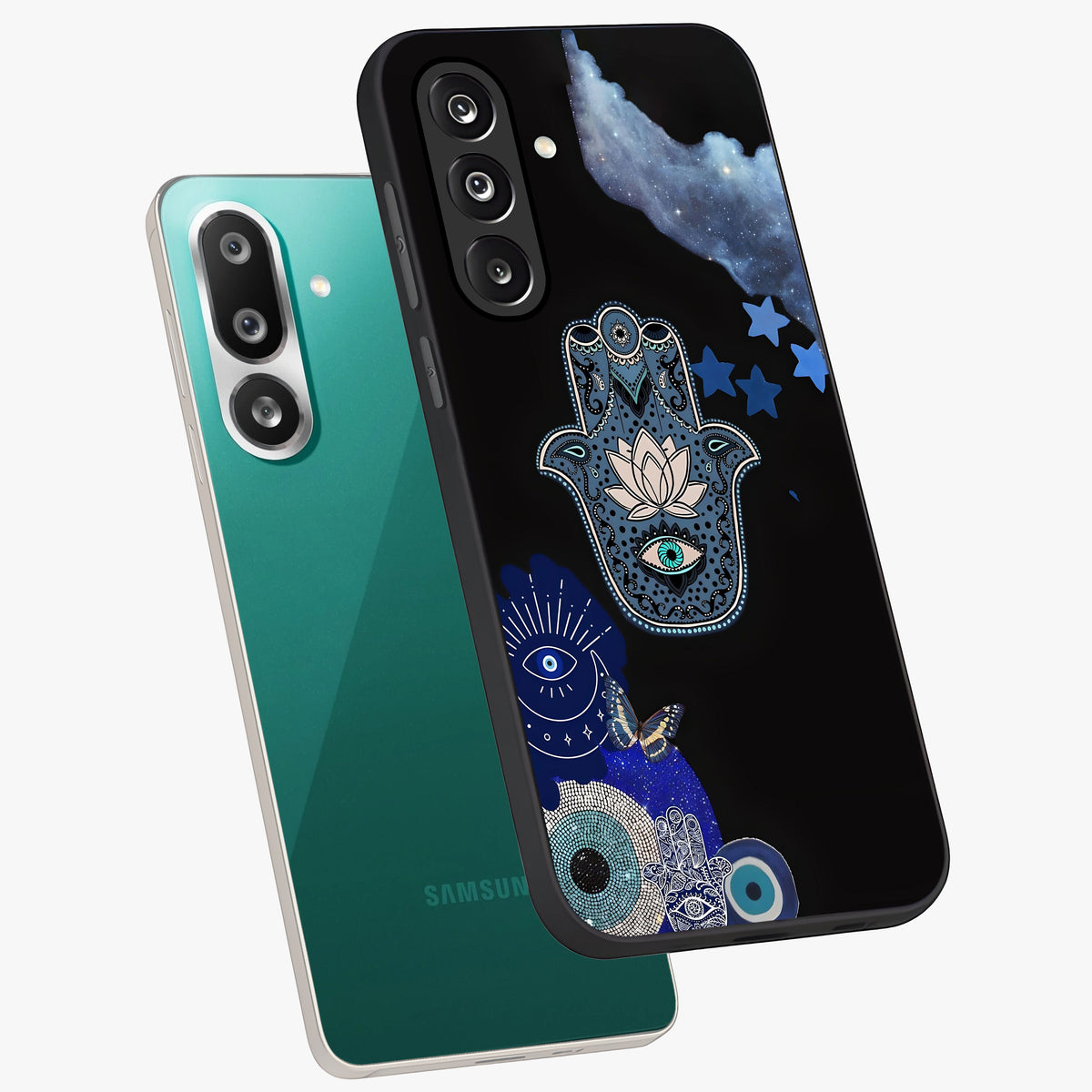 Mystic Hand Aura Glass Case displayed in angled mockup highlighting magical aura design with spiritual aesthetic style.