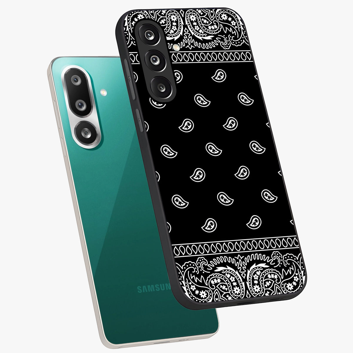 Retro Rebel Threads Glass Case displayed in angled mockup highlighting retro inspired graphic design with rebellious aesthetic.