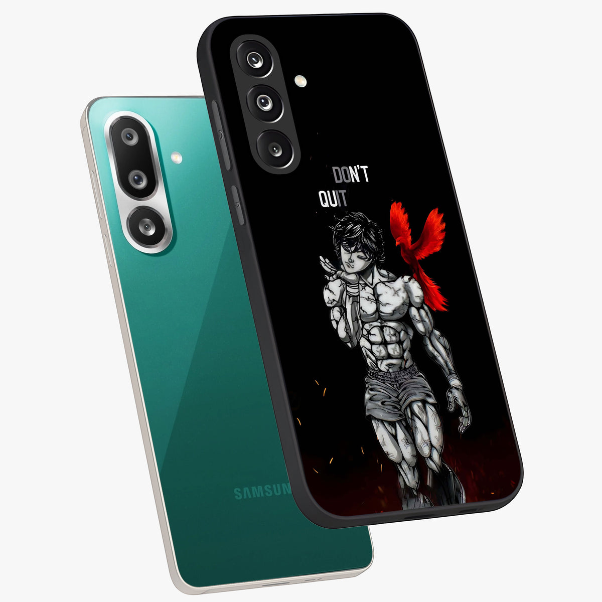 Rise Beyond Limits Glass Case displayed in angled mockup highlighting inspiring message design with modern aesthetic style.