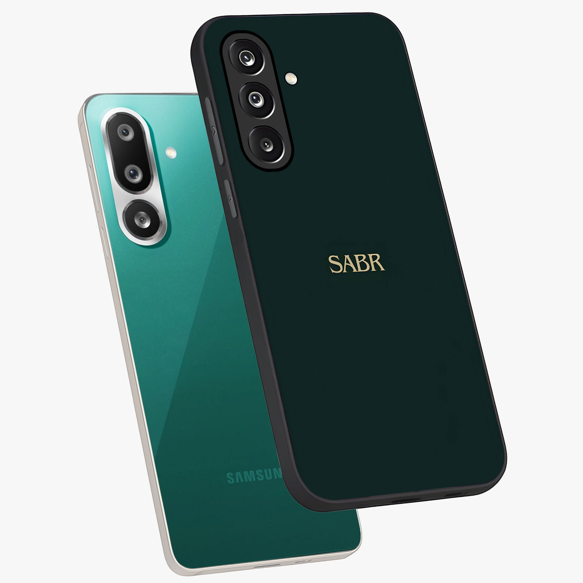 Sabr Minimal Patience Glass Case displayed in angled mockup highlighting simple inspirational design with clean aesthetic style.