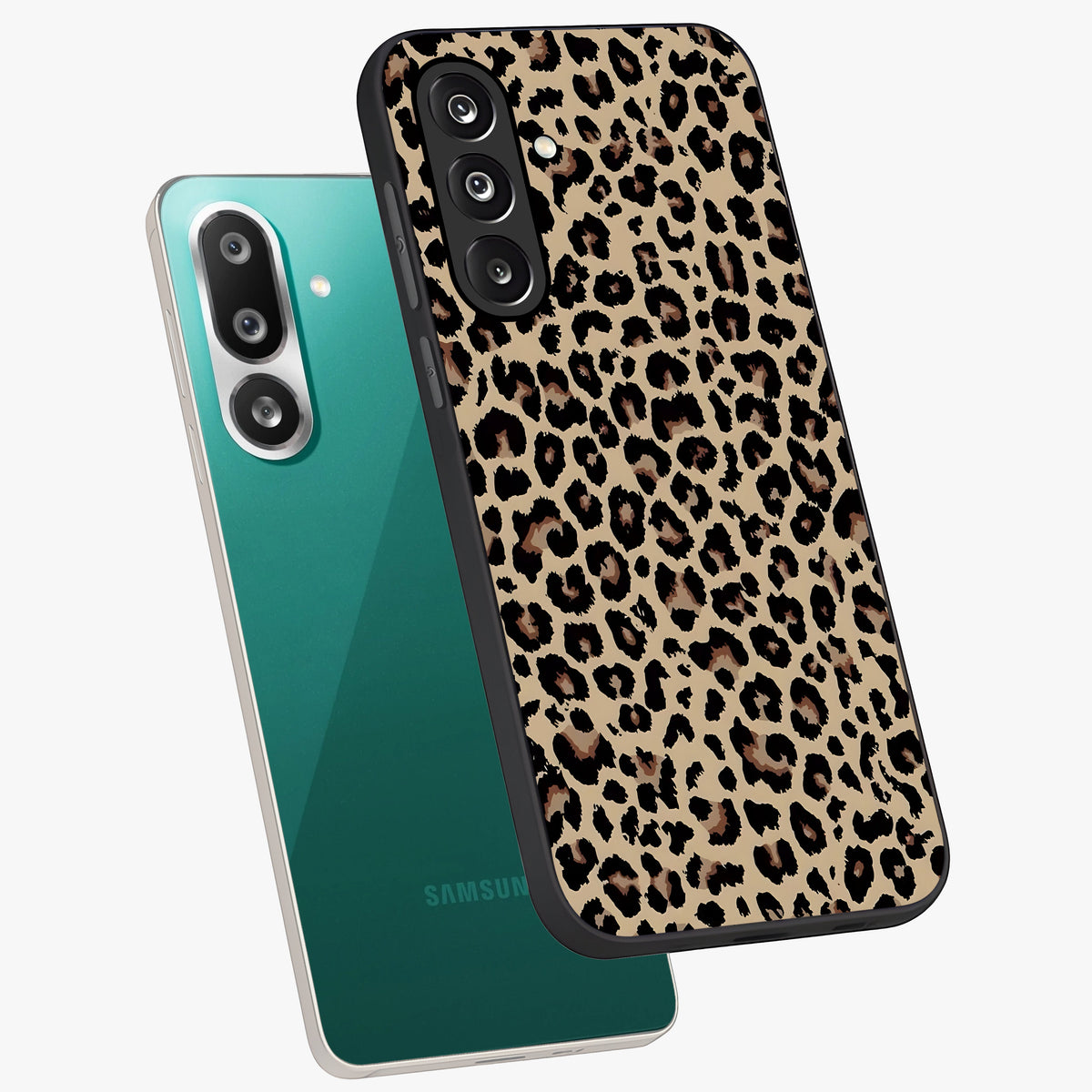 Savage Chic Pattern Glass Case displayed in angled mockup highlighting bold fashion inspired design with chic aesthetic.