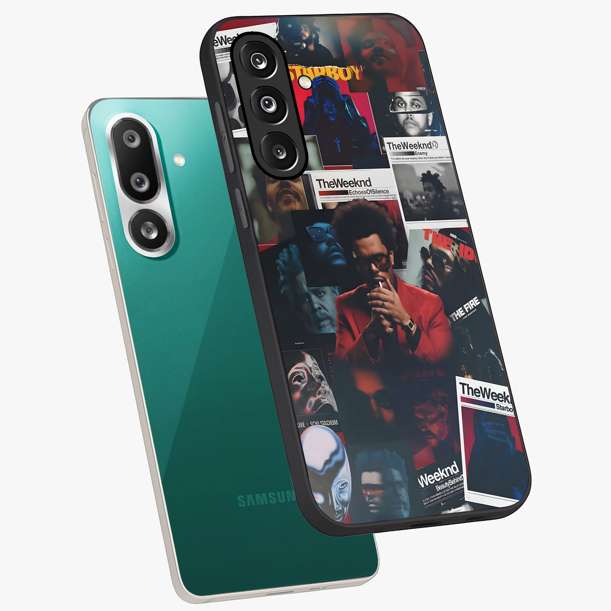 The Weeknd Glass Case displayed in angled mockup highlighting stylish pop culture inspired design with modern aesthetic.