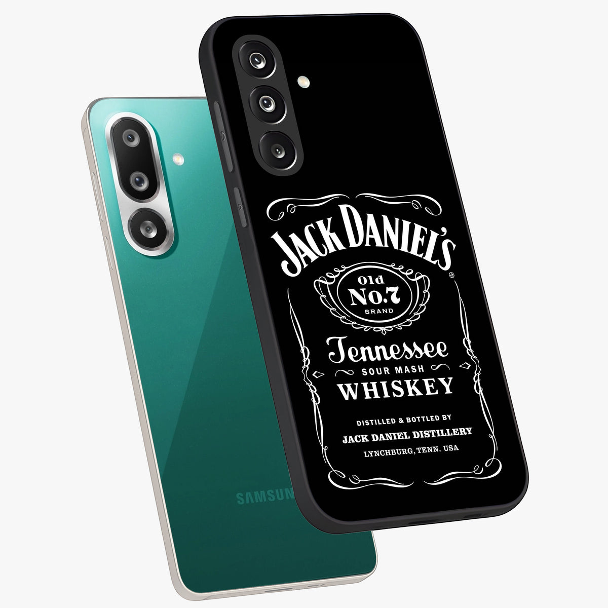 Vintage Whiskey Heritage Glass Case displayed in angled mockup highlighting retro beverage themed design with heritage aesthetic.