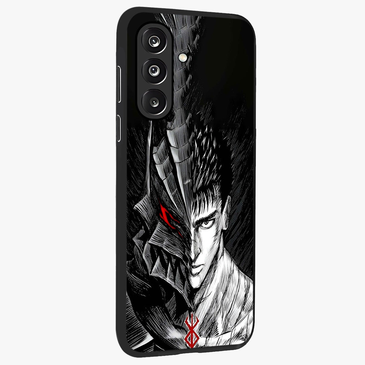 Berserker Blood Oath Glass Case upright view showcasing intense warrior aesthetic with dramatic artistic style.