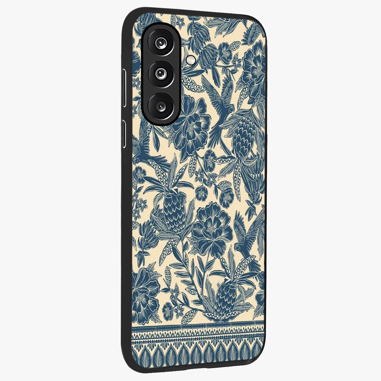 Heirloom Wild Bloom Glass Case upright view showcasing delicate wildflower artwork with timeless floral theme.