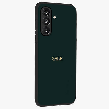 Sabr Minimal Patience Glass Case upright view showcasing calm minimalist artwork with motivational patience theme.