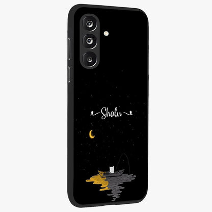 Silent Night Row Glass Case upright view showcasing tranquil night artwork with serene landscape theme.