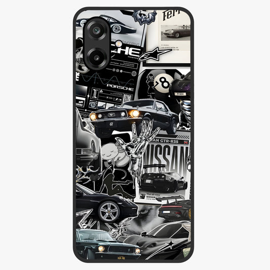 Aesthetic Dark Love Glass Case showing flat back view with dark romantic artwork and glossy glass finish.