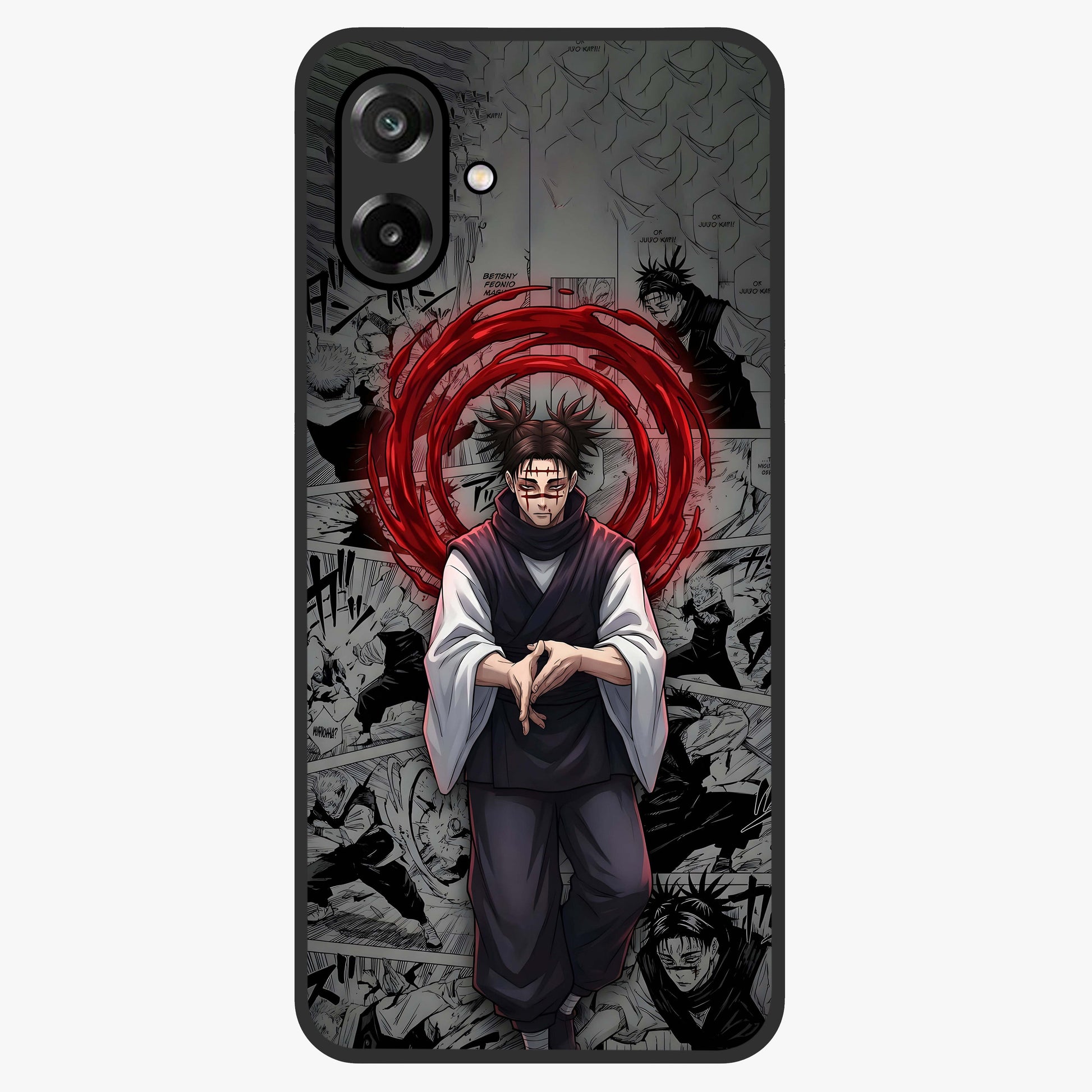 Cursed Ritual Ascension Glass Case showing flat back view with dark ritual themed artwork and glossy glass finish.
