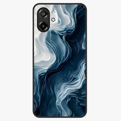 Ethereal Paper Marble Glass Case showing flat back view with soft marble paper texture artwork and glossy glass finish.