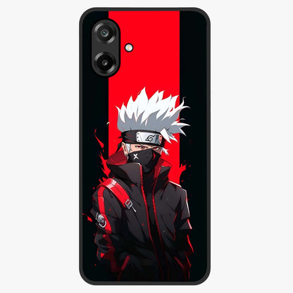Kakashi Scarlet Shadow Glass Case showing flat back view with powerful anime ninja artwork and glossy glass finish.