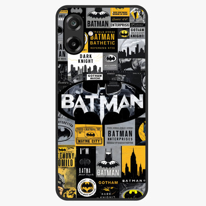 Knight Gotham Rise Glass Case showing flat back view with dark hero inspired artwork and glossy glass finish.