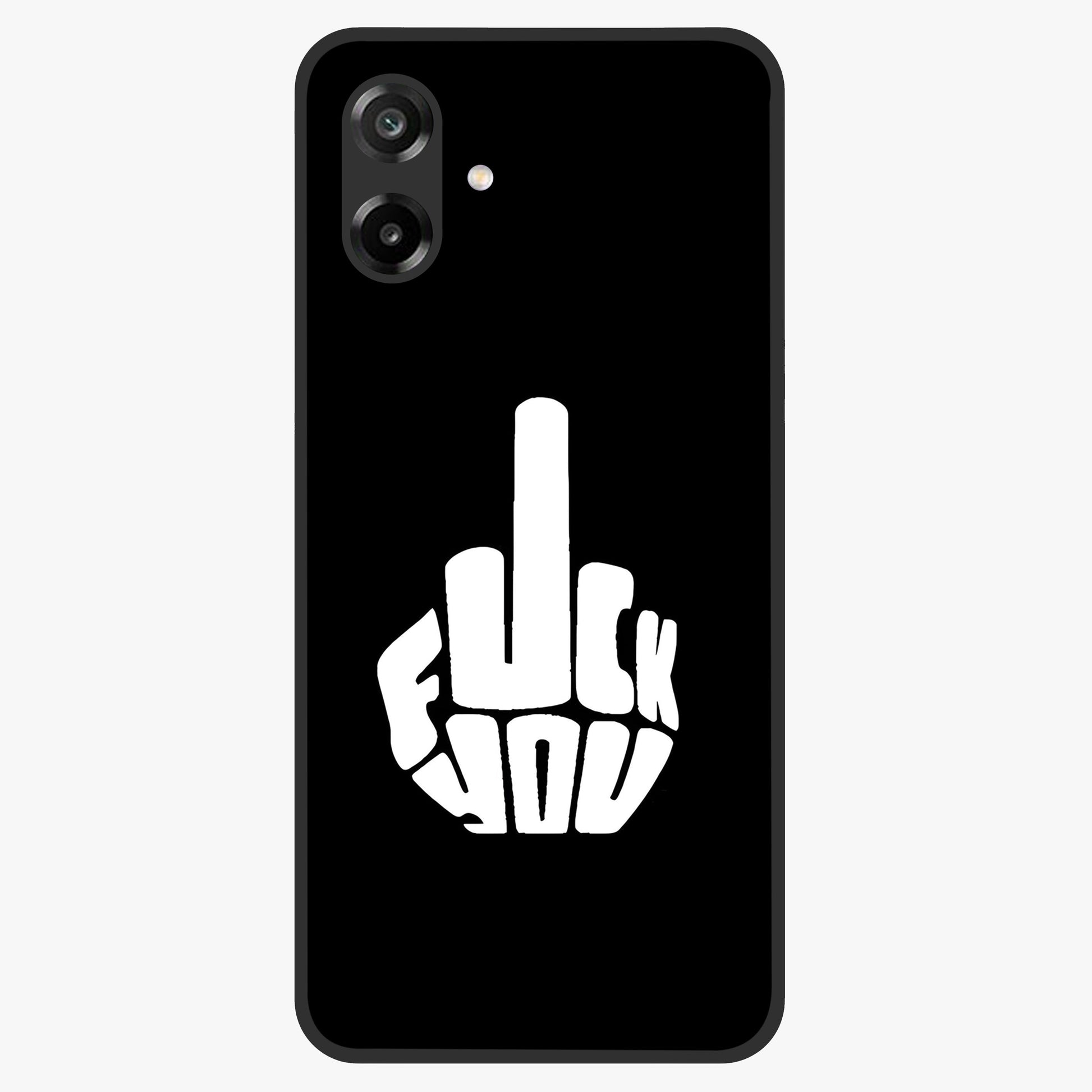 Rebel Mode On Glass Case showing flat back view with bold rebellious typography artwork and glossy glass finish.