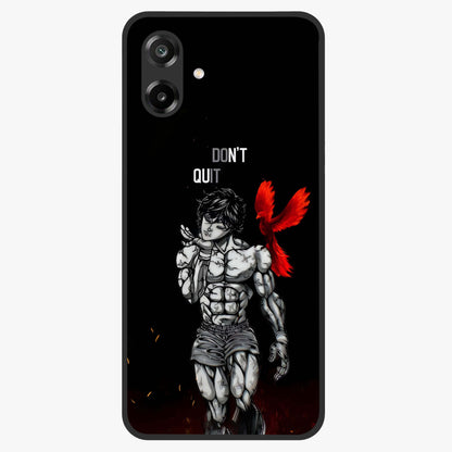 Rise Beyond Limits Glass Case showing flat back view with motivational typography artwork and glossy glass finish.