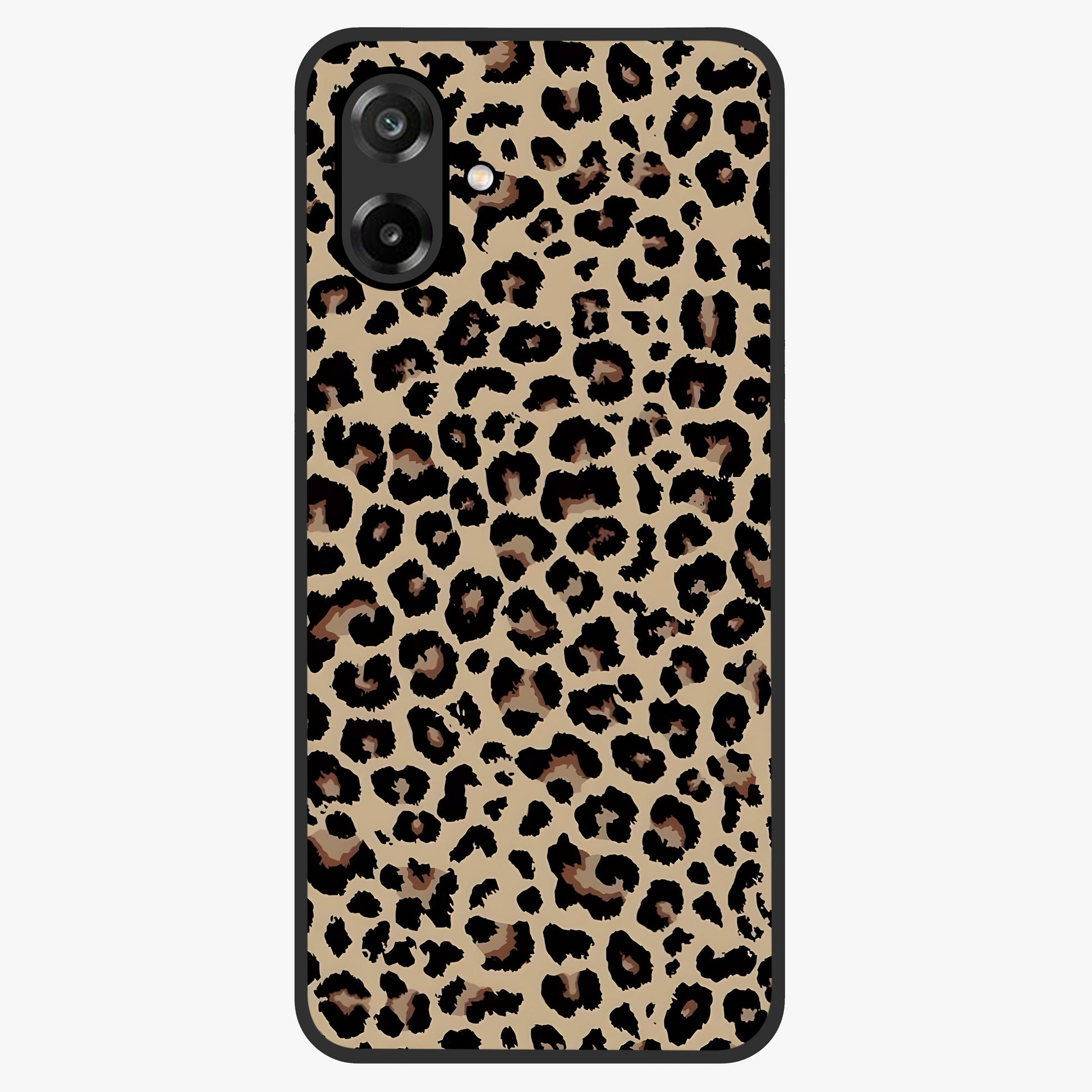 Savage Chic Pattern Glass Case showing flat back view with stylish patterned artwork and glossy glass finish.