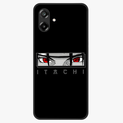 Scarlet Gaze Dominance Glass Case showing flat back view with striking red themed artwork and glossy glass finish.