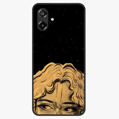 Shri Krishna Art Glass Case showing flat back view with devotional Krishna artwork and glossy glass finish.