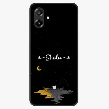 Silent Night Row Glass Case showing flat back view with calm night themed artwork and glossy glass finish.