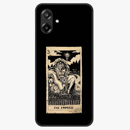 The Empress Glass Case showing flat back view with regal feminine artwork and glossy glass finish.