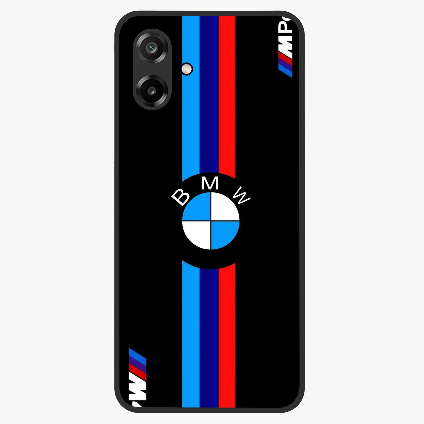 Turbo BMW Beast Glass Case showing flat back view with high performance sports car artwork and glossy glass finish.