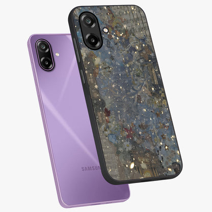 Aesthetic Astrolophia Glass Case displayed in angled mockup highlighting artistic aesthetic elements and smooth glass surface.