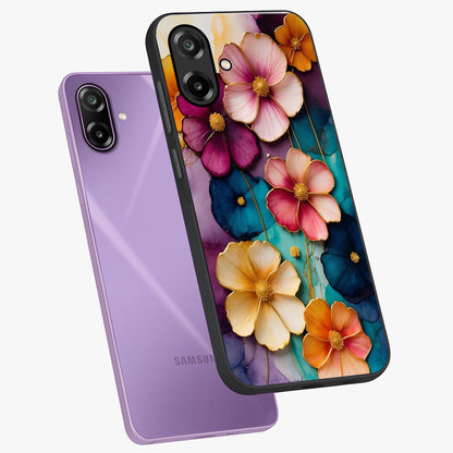Artlyn Grace Flower Pattern Glass Case displayed in angled mockup highlighting delicate flower pattern design and smooth glass surface.