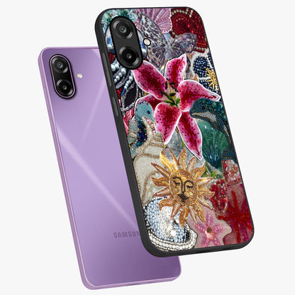 Beaded Garden Fantasy Glass Case displayed in angled mockup highlighting fantasy inspired floral bead pattern.