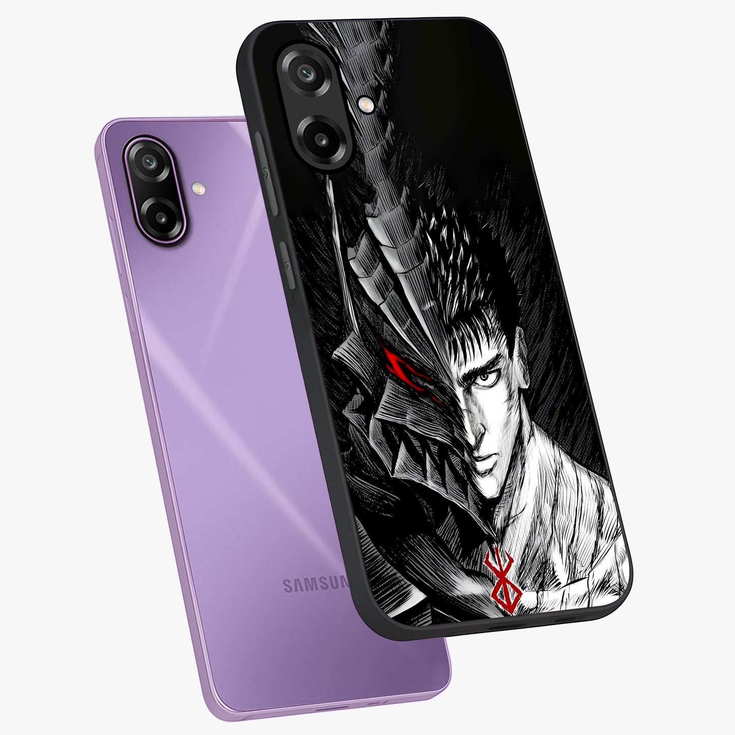 Berserker Blood Oath Glass Case displayed in angled mockup highlighting dark fantasy graphic design and powerful theme.