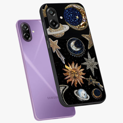 Celestial Gem Constellations Glass Case displayed in angled mockup highlighting gemstone inspired constellation design.