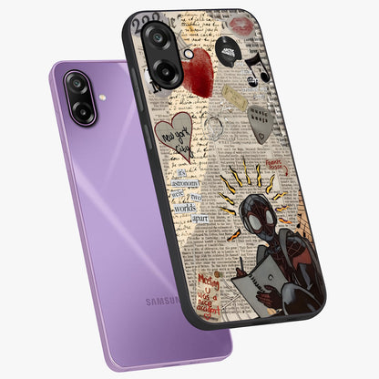 City Dream Sketch Glass Case displayed in angled mockup highlighting minimal city illustration with aesthetic sketch style.