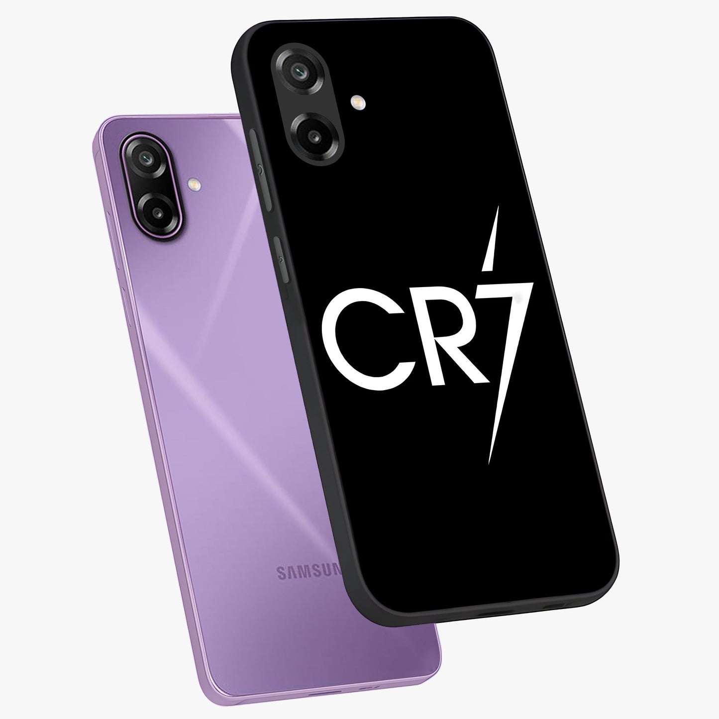 Cr7 Elite Strike Glass Case displayed in angled mockup highlighting powerful sports graphic with bold athletic theme.