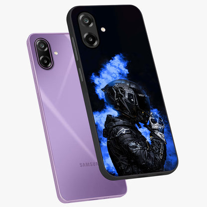Cyber Sentinel Protocol Glass Case displayed in angled mockup highlighting digital cyber design with sci-fi aesthetic style.